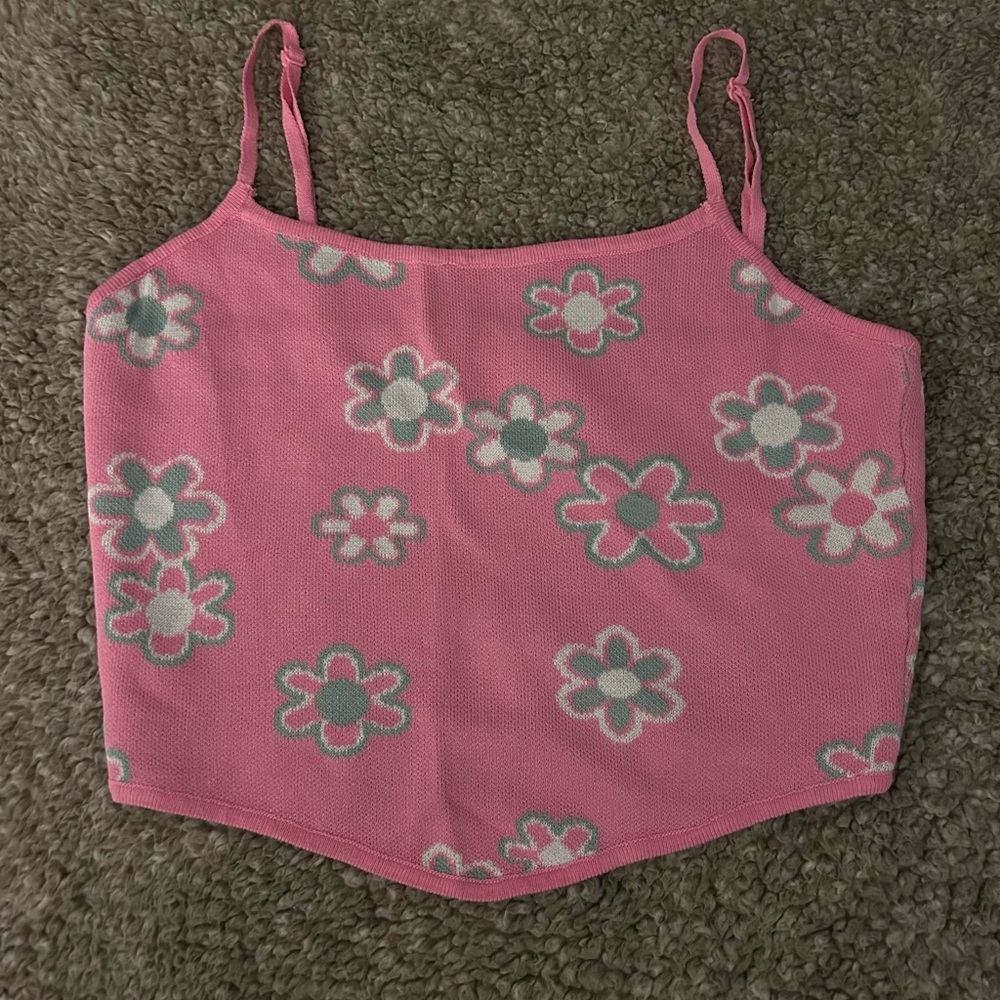 Islander Miss Love Pink Knit Crop Top Brand New with Tag Size Medium M